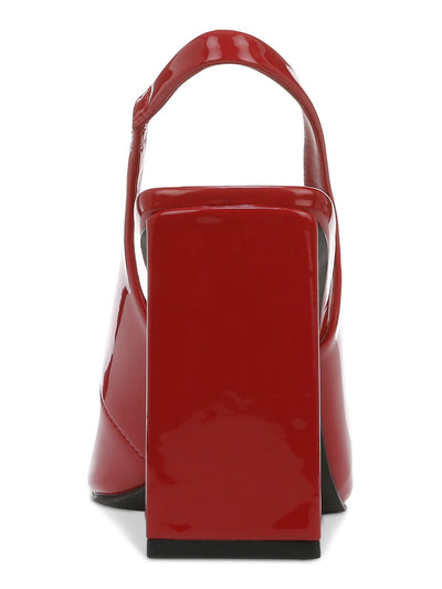BAR III Womens Red Comfort Arrica Pointed Toe Sculpted Heel Slip On Dress Slingback 7.5 M