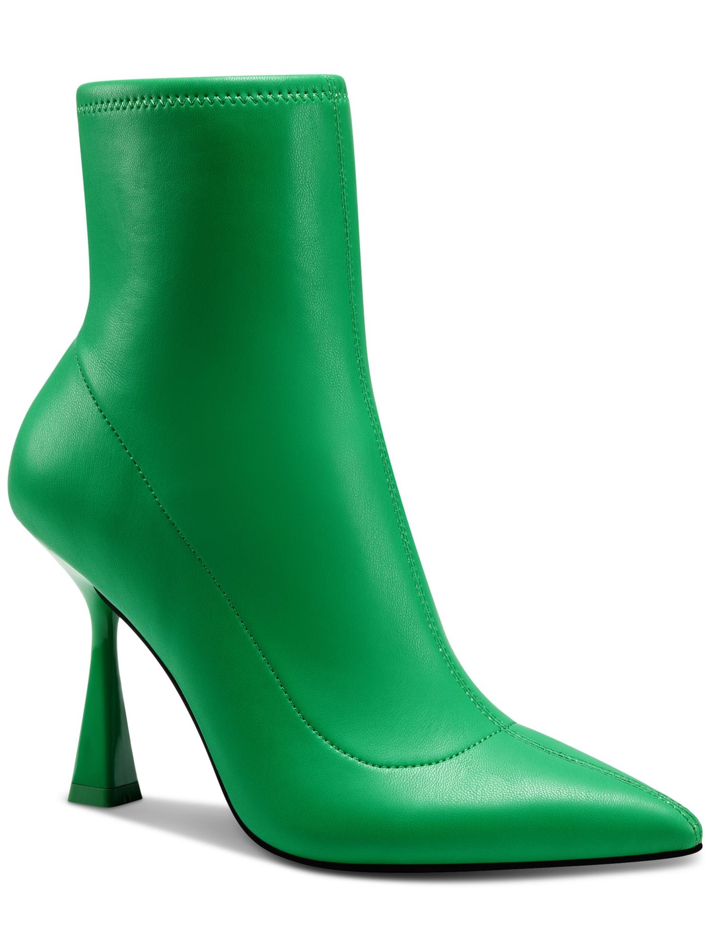 BAR III Womens Green Stretch Comfort Olevia Pointed Toe Flare Zip-Up Booties 9 M