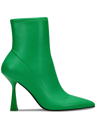 BAR III Womens Green Stretch Comfort Olevia Pointed Toe Flare Zip-Up Booties 7 M