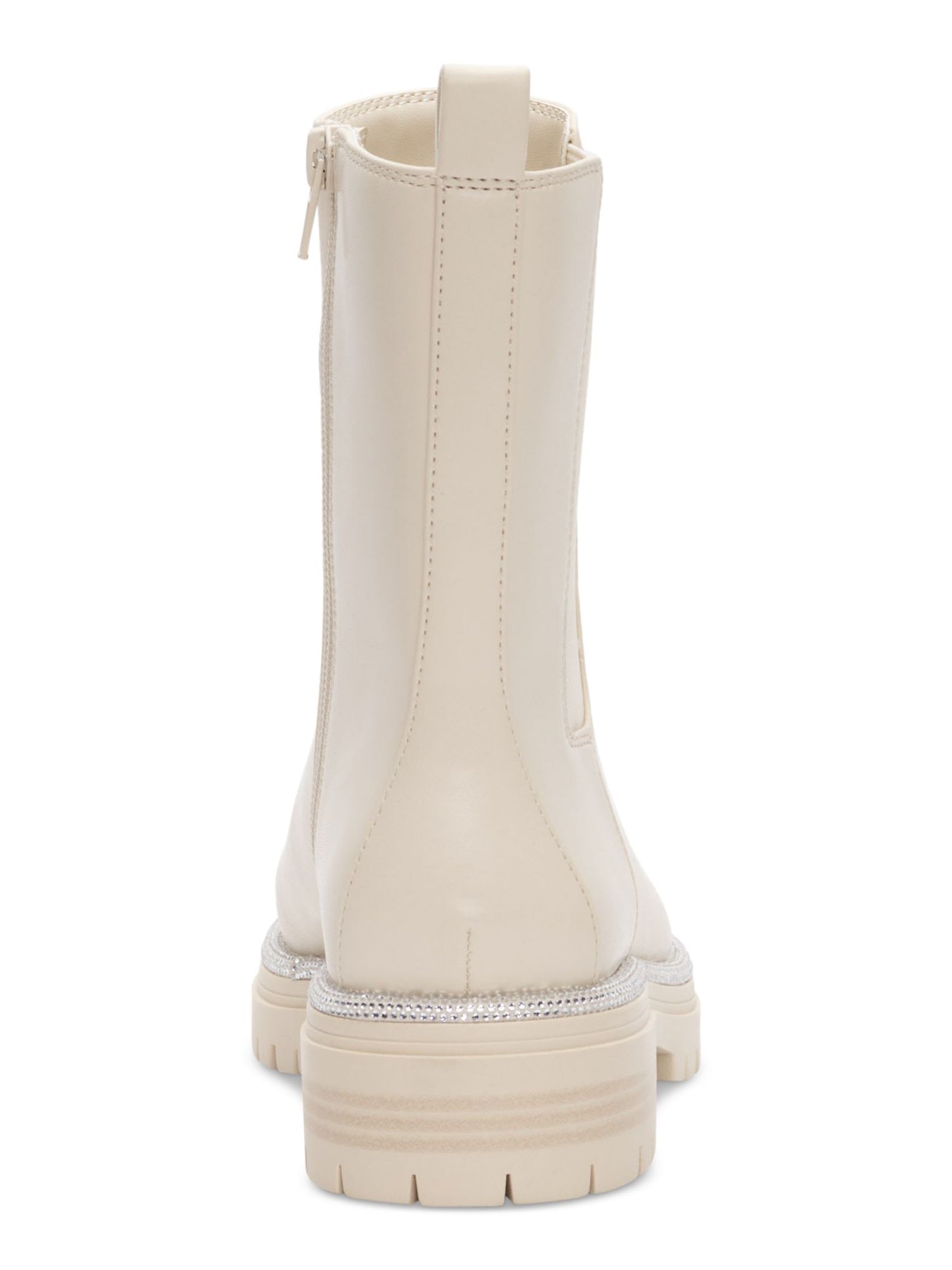 INC Womens Ivory Padded Pull Tab Embellished Goring Brycin Round Toe Block Heel Zip-Up Dress Booties 6.5 M