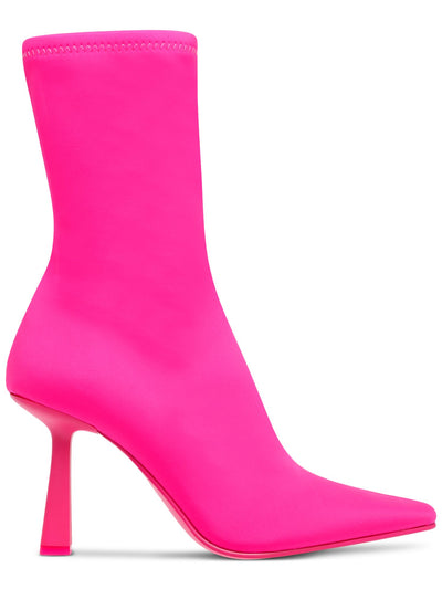 STEVE MADDEN Womens Pink Stretch Vakay Pointed Toe Stiletto Zip-Up Dress Booties 5.5 M