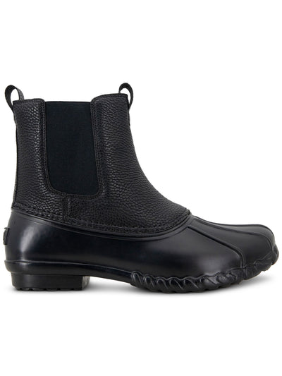 JBU BY JAMBU Mens Black Mixed Media Pull Tabs Goring Waterproof Padded Milton Round Toe Block Heel Duck Boots 8 M