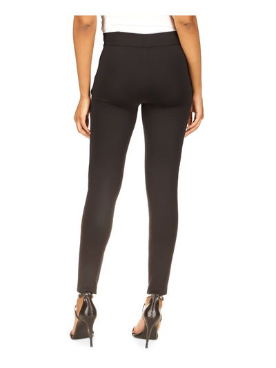 MICHAEL MICHAEL KORS Womens Black Faux Leather Zippered Pocketed Pull On Cocktail Skinny Pants Petites P\M