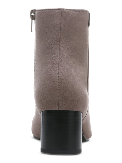 ALFANI Womens Gray Comfort Sylus Round Toe Block Heel Zip-Up Booties 7 M