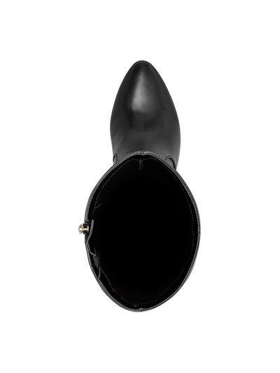 BANDOLINO Womens Black Hardware Strap Detail Goring Padded Brenda Almond Toe Block Heel Zip-Up Heeled Boots 6.5 M