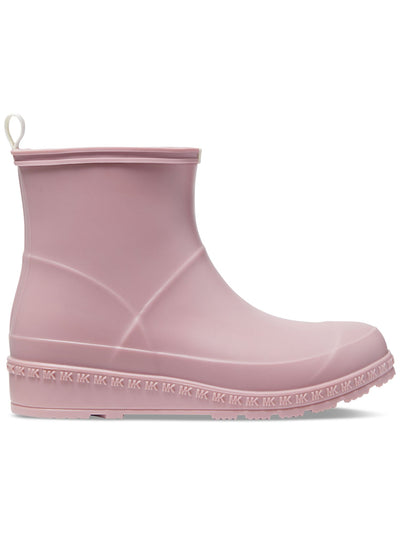 MICHAEL MICHAEL KORS Womens Pink Back Pull-Tab Padded Waterproof Mac Round Toe Wedge Rain Boots 9