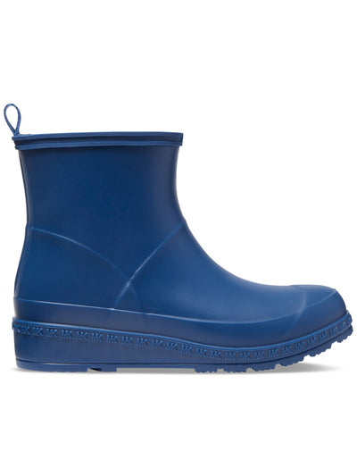 MICHAEL MICHAEL KORS Womens Blue Back Pull-Tab Padded Waterproof Mac Round Toe Wedge Rain Boots 8