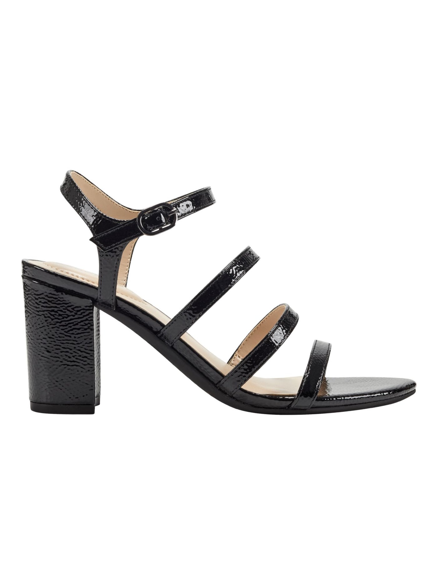 BANDOLINO Womens Black Padded Adjustable Ankle Strap Aimmie Open Toe Buckle Dress Heeled Sandal 7 M