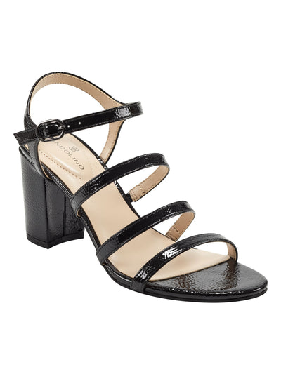 BANDOLINO Womens Black Padded Adjustable Ankle Strap Aimmie Open Toe Buckle Dress Heeled Sandal 7 M