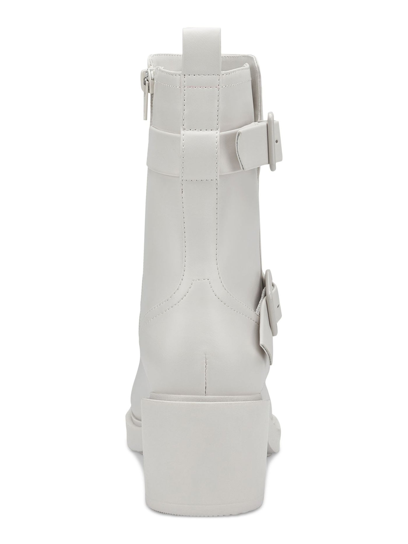 ALFANI Womens White Buckle Accent Chantal Round Toe Block Heel Heeled Boots 8.5 M