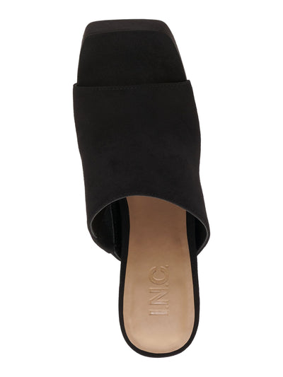 INC Womens Black 1" Platform Comfort Rali Open Toe Block Heel Slip On Dress Heeled Sandal 5 M
