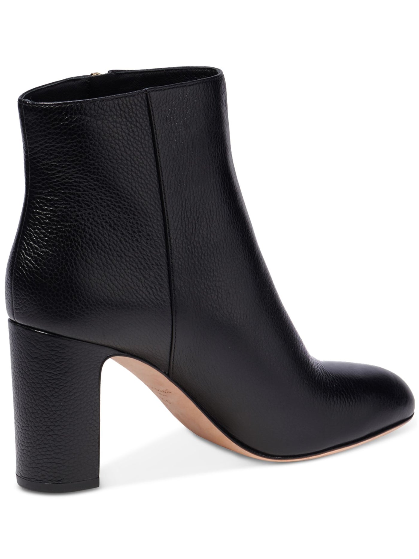 KATE SPADE NEW YORK Womens Black Padded Knott Round Toe Block Heel Zip-Up Leather Booties 10 B