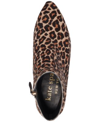 KATE SPADE NEW YORK Womens Beige Animal Print Comfort Sydney Pointed Toe Zip-Up Leather Dress Booties B