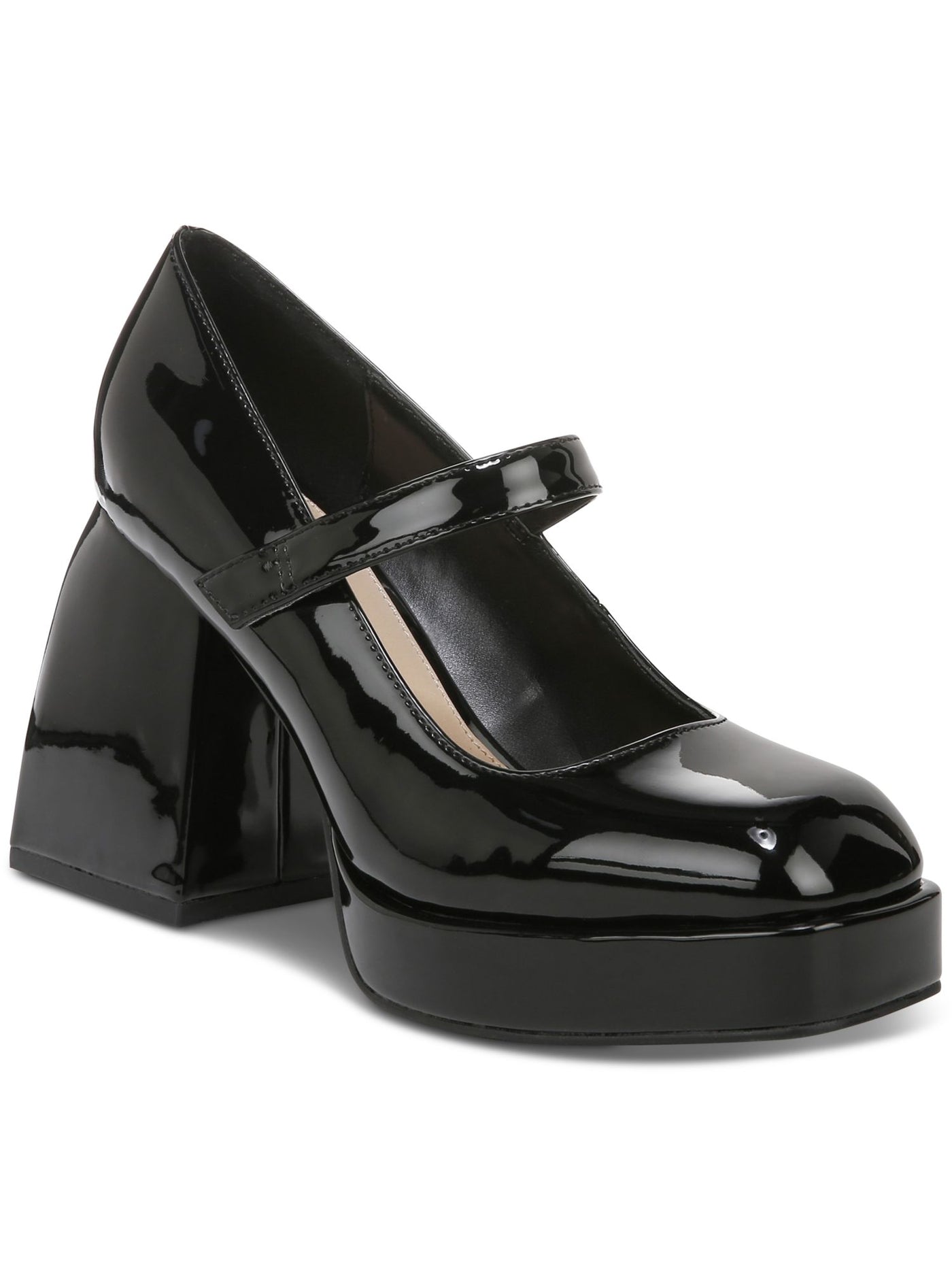 BAR III Womens Black Mary Jane Comfort Nexie Square Toe Flare Slip On Pumps Shoes 7.5 M