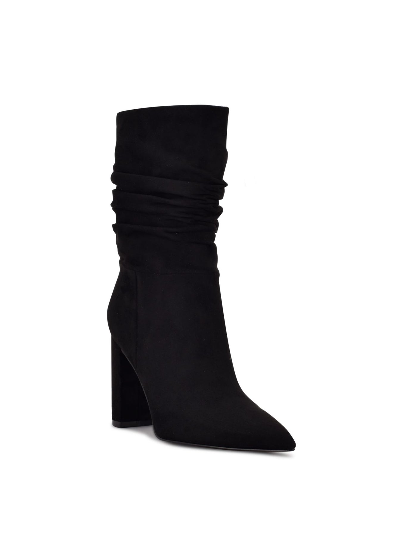 NINE WEST Womens Black Padded Denner Pointy Toe Block Heel Dress Slouch Boot 8 M