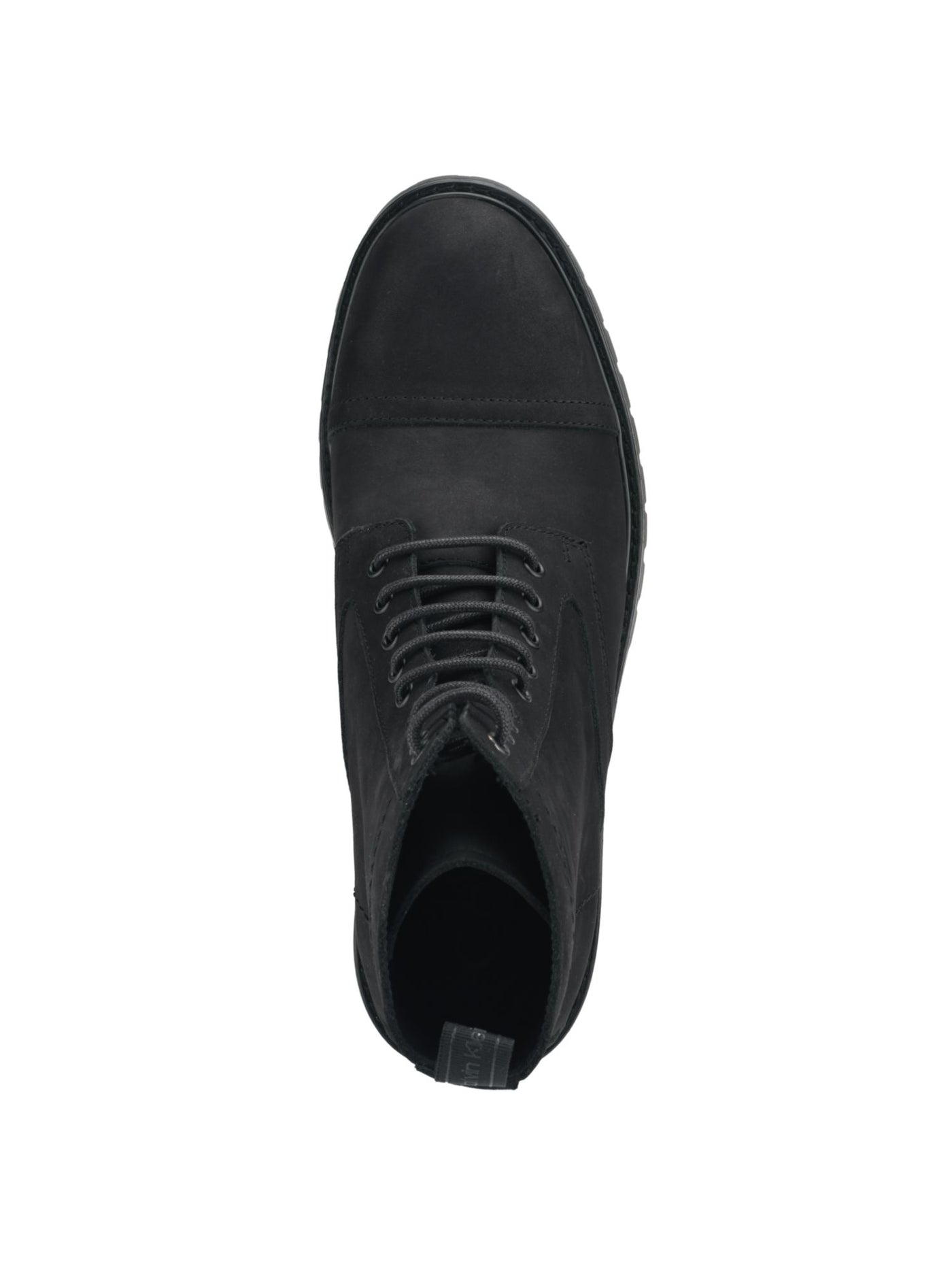 CALVIN KLEIN Mens Black Lug Sole Pull Tab Cushioned Removable Insole Lorenzo Round Toe Block Heel Lace-Up Boots Shoes 9 M