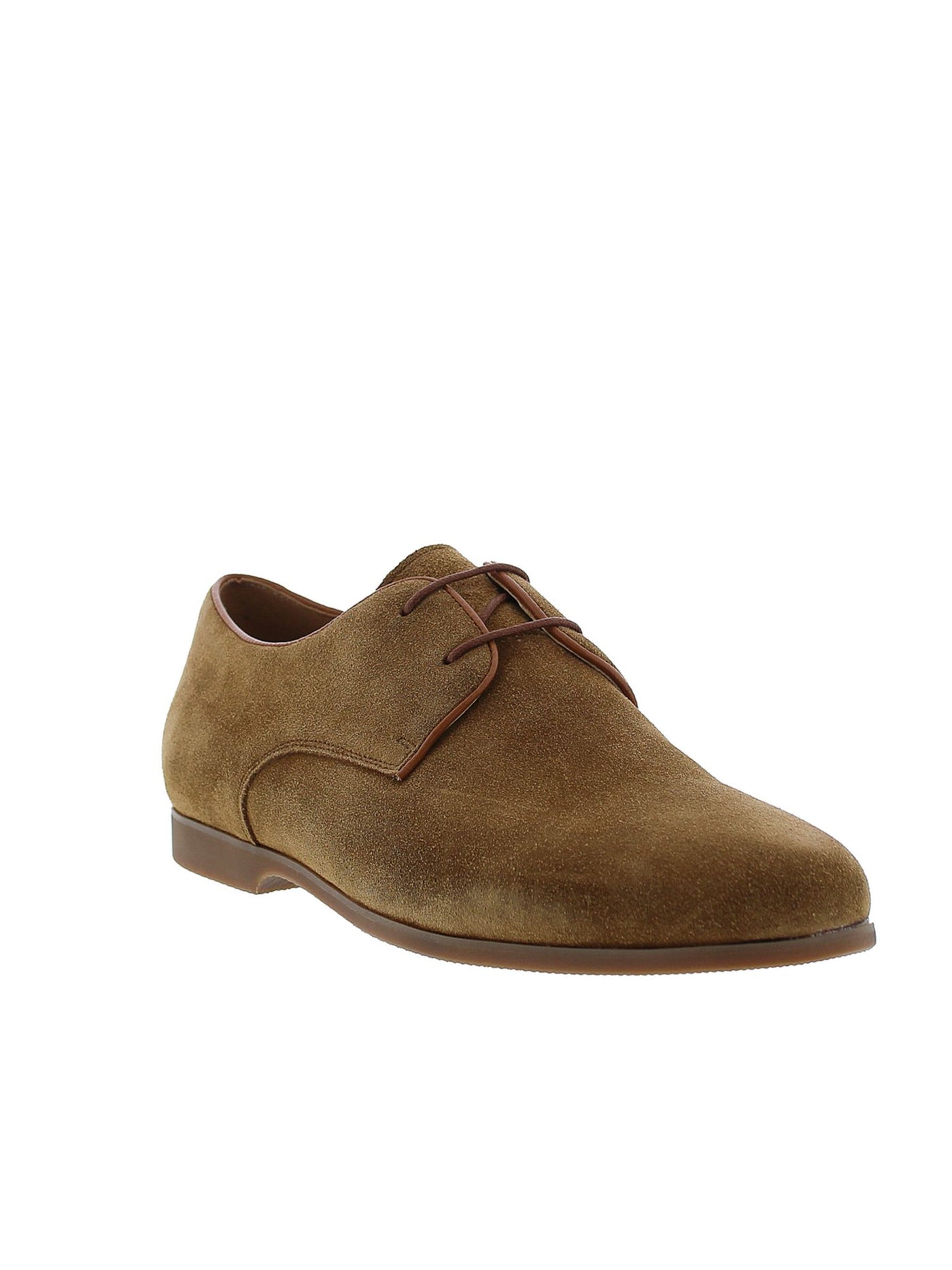 ENGLISH LAUNDRY Mens Brown Derby Breathable Padded Round Toe Lace-Up Suede Dress Shoes 8