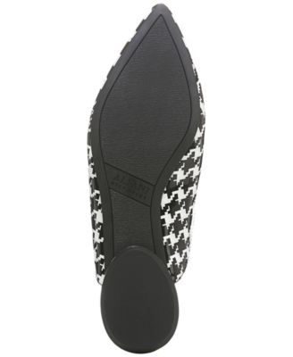 ALFANI Womens Black Houndstooth Cushioned Serrice Pointed Toe Slip On Mules M