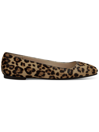 ALFANI Womens Brown Animal Print Neptoon Square Toe Slip On Flats Shoes 8.5 M