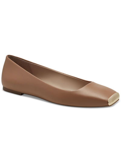 ALFANI Womens Brown Flexible Sole Padded Metallic Neptoon Square Toe Block Heel Slip On Flats Shoes 7.5 M