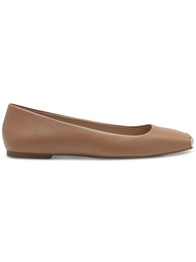 ALFANI Womens Beige Flexible Sole Padded Metallic Neptoon Square Toe Block Heel Slip On Flats Shoes 8 M