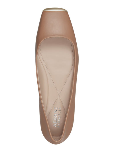 ALFANI Womens Beige Flexible Sole Padded Metallic Neptoon Square Toe Block Heel Slip On Flats Shoes 10 M