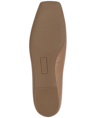 ALFANI Womens Brown Flexible Sole Padded Metallic Neptoon Square Toe Block Heel Slip On Flats Shoes M