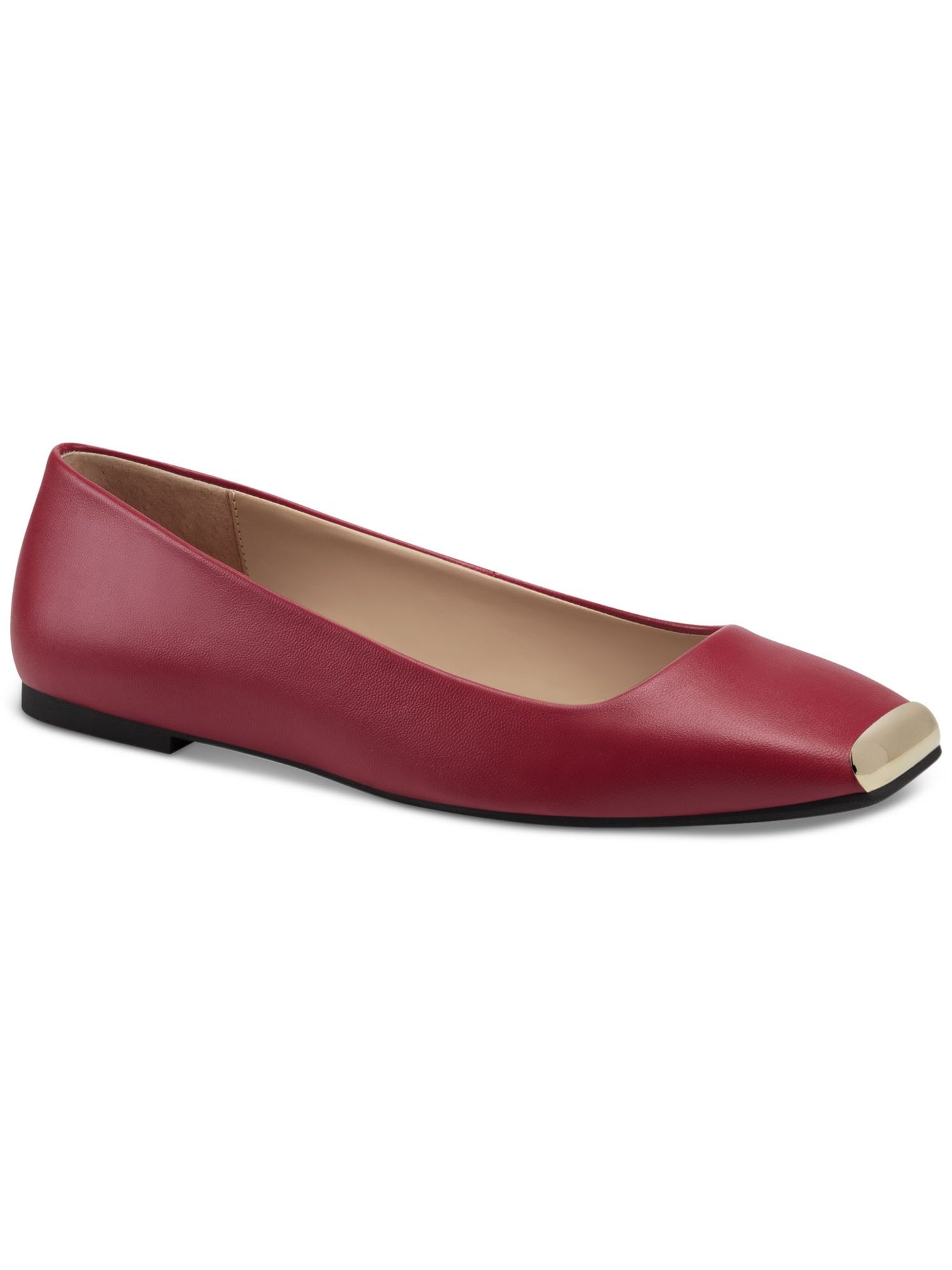 ALFANI Womens Red Flexible Sole Padded Metallic Neptoon Square Toe Block Heel Slip On Dress Flats Shoes 8.5 M