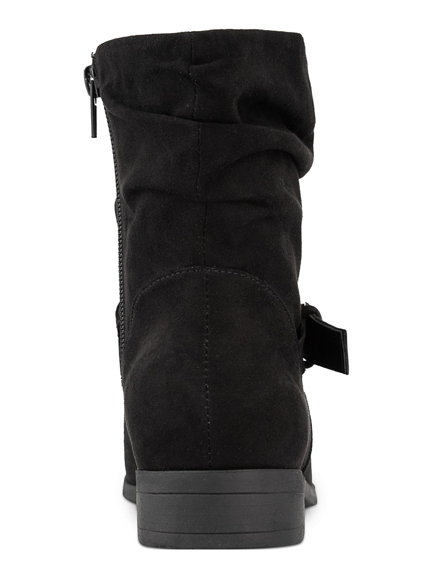 KAREN SCOTT Womens Black Buckle Accent Comfort Clarett Round Toe Block Heel Zip-Up Slouch Boot 11 M