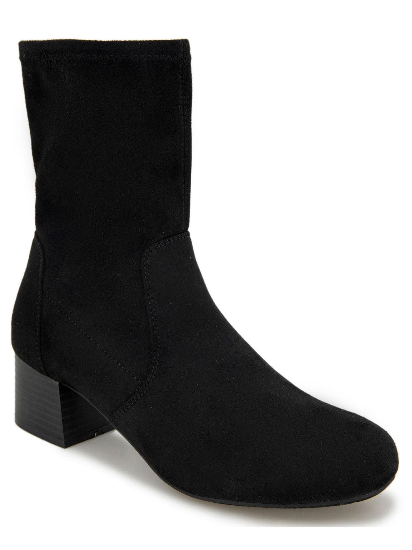 REACTION KENNETH COLE Womens Black Padded Road Round Toe Block Heel Zip-Up Dress Booties 7