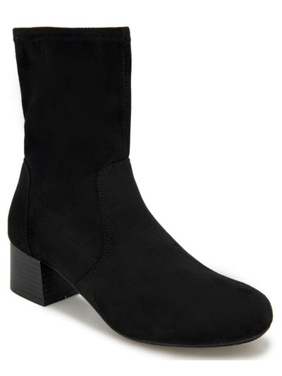 REACTION KENNETH COLE Womens Black Padded Road Round Toe Block Heel Zip-Up Dress Booties 5.5