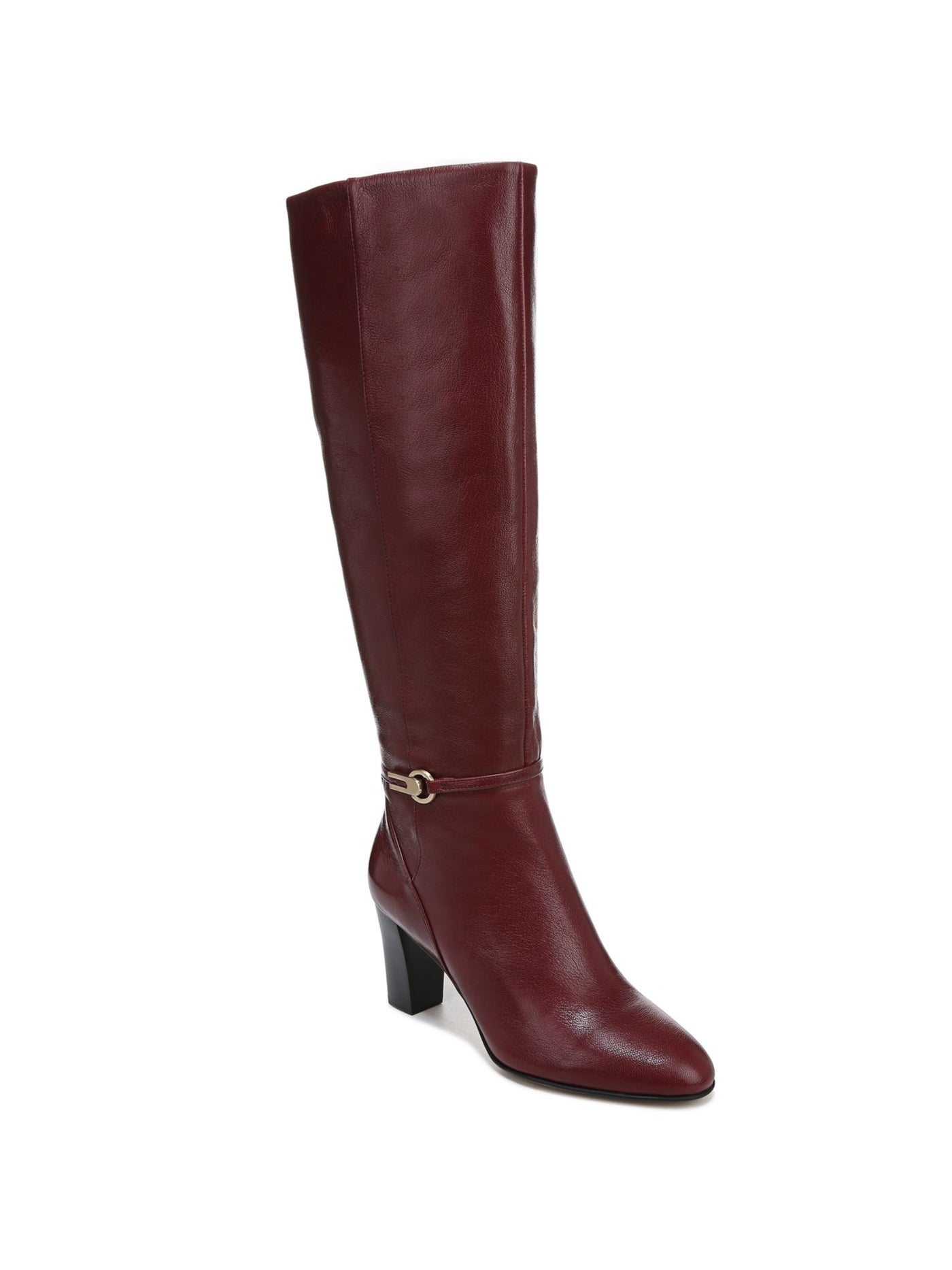 FRANCO SARTO Womens Brown Comfort Palermo Almond Toe Block Heel Zip-Up Leather Dress Boots 6 M