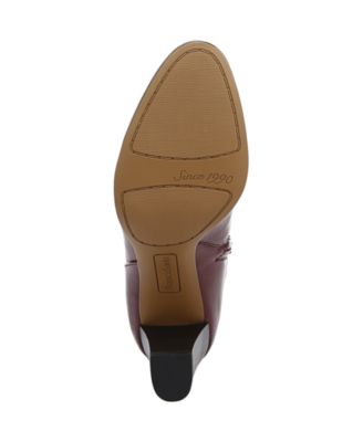 FRANCO SARTO Womens Burgundy Metallic Hardware Palermo Almond Toe Zip-Up Leather Dress Heeled Boots M