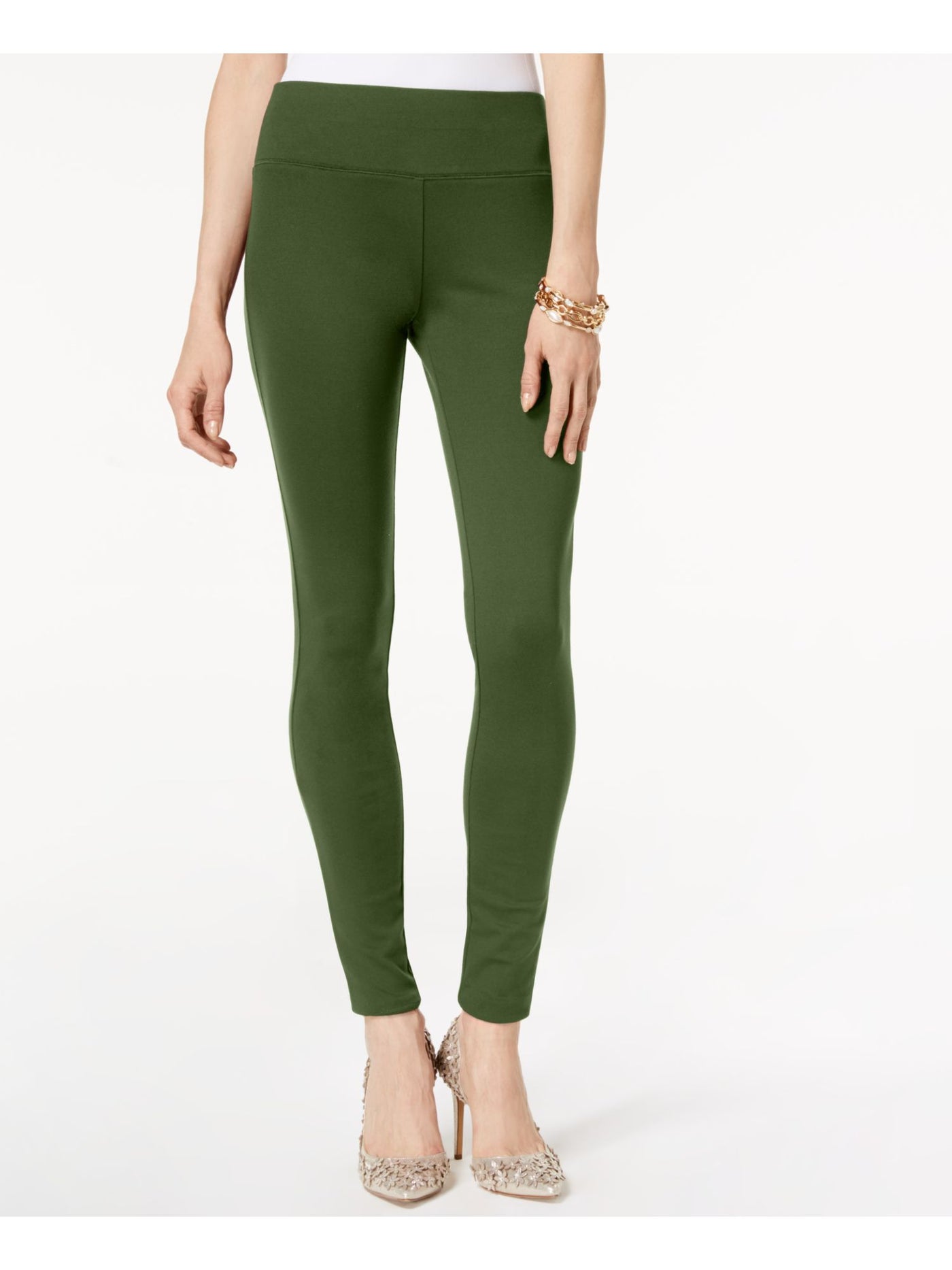 INC Womens Green Wear To Work Skinny Pants 6