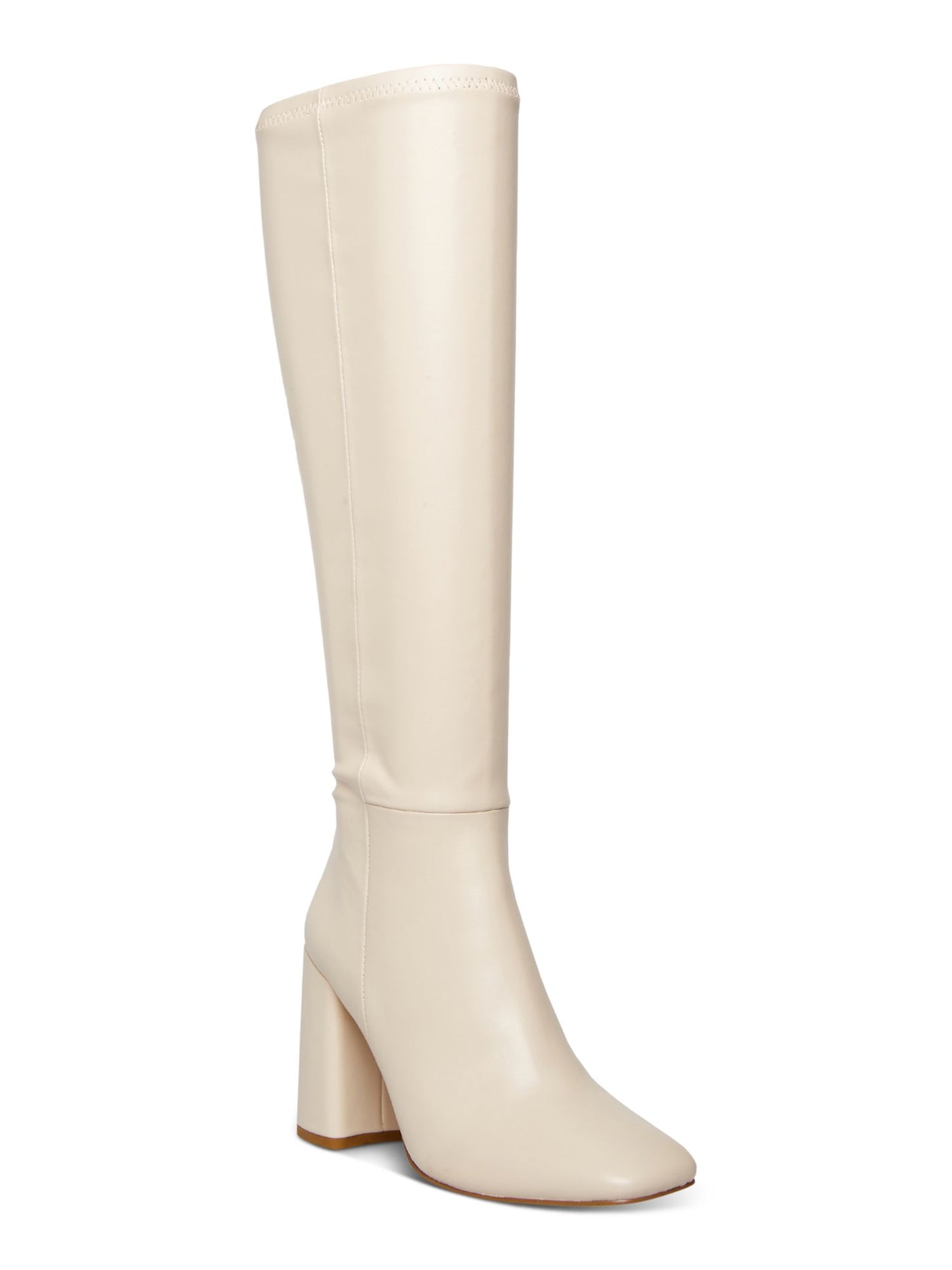 MADDEN GIRL Womens Almond Ivory Padded Winslow Square Toe Block Heel Zip-Up Dress Boots 6 M