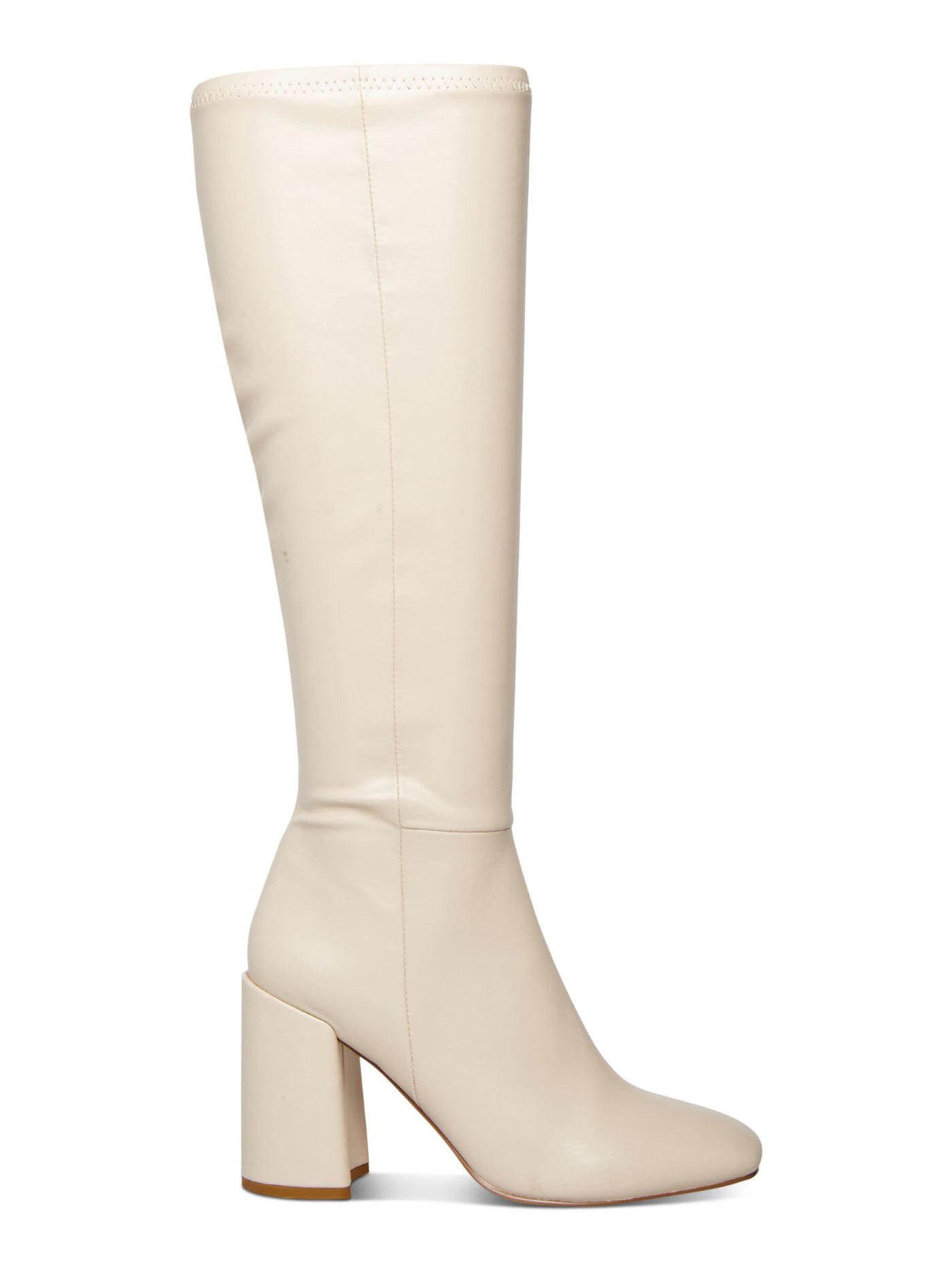 MADDEN GIRL Womens Almond Ivory Padded Winslow Square Toe Block Heel Zip-Up Dress Boots 9 M