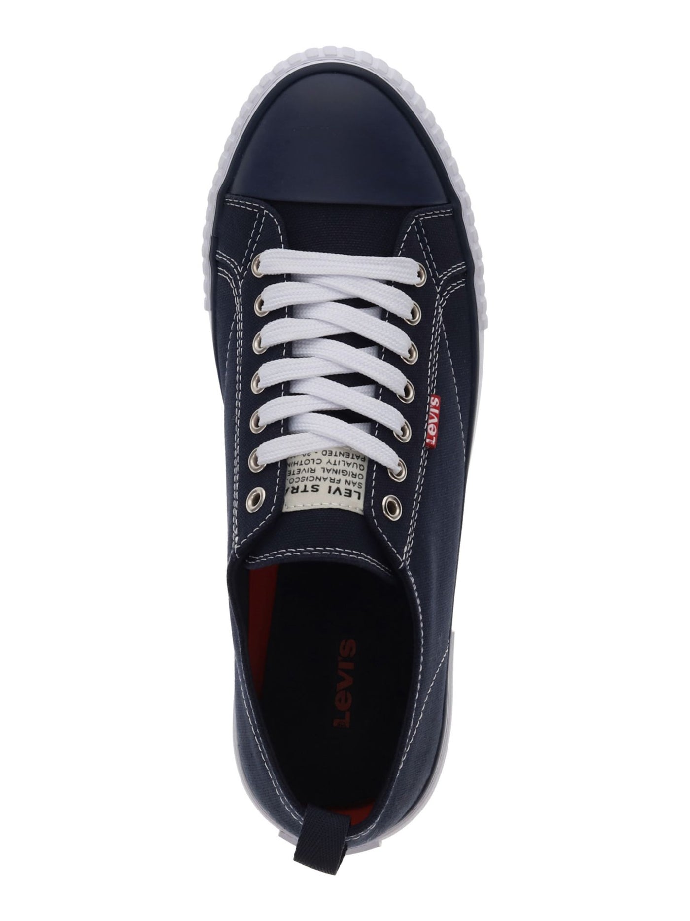 LEVI'S Mens Navy Removable Insole Cushioned Anikin Round Toe Lace-Up Sneakers Shoes 8 M