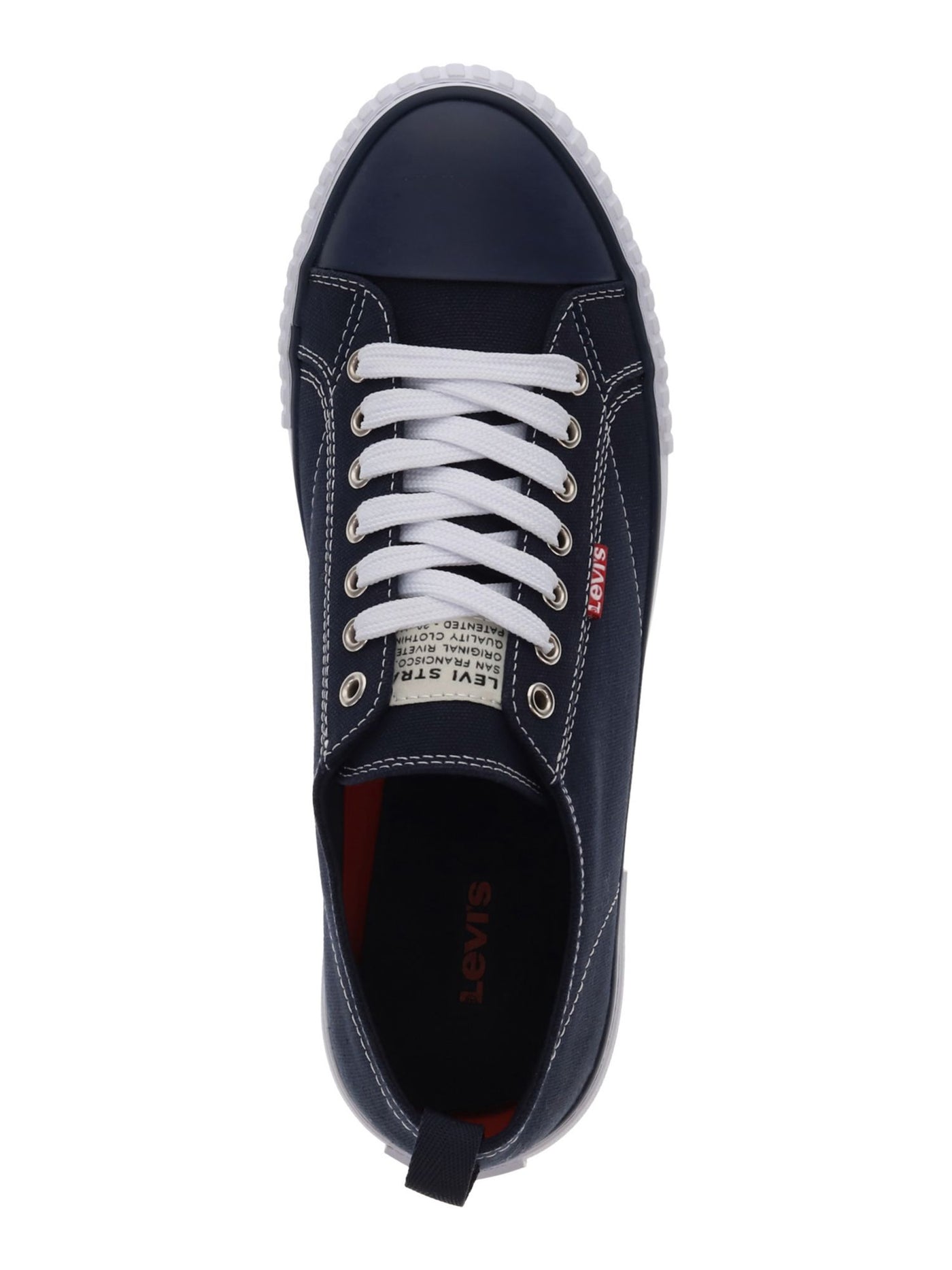 LEVI'S Mens Navy Removable Insole Cushioned Anikin Round Toe Lace-Up Sneakers Shoes 13