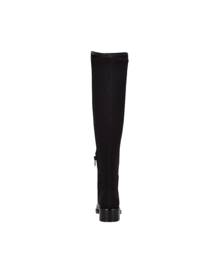 CALVIN KLEIN Womens Black Mixed Media Padded Stretch Deedee Pointy Toe Block Heel Zip-Up Heeled Boots 6.5 M