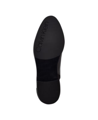 CALVIN KLEIN Womens Black Mixed Media Padded Stretch Deedee Pointy Toe Block Heel Zip-Up Heeled Boots M