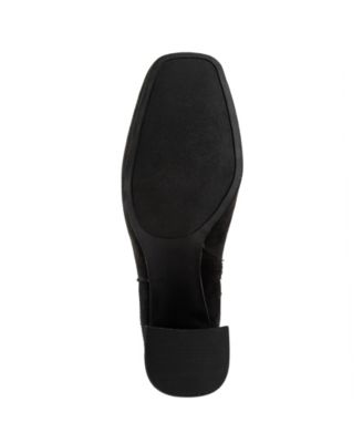 SUGAR Womens Black Comfort Emerson Square Toe Block Heel Zip-Up Slouch Boot M