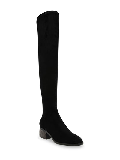 ANNE KLEIN Womens Black Padded Ainsley Almond Toe Block Heel Zip-Up Heeled Boots 6 M