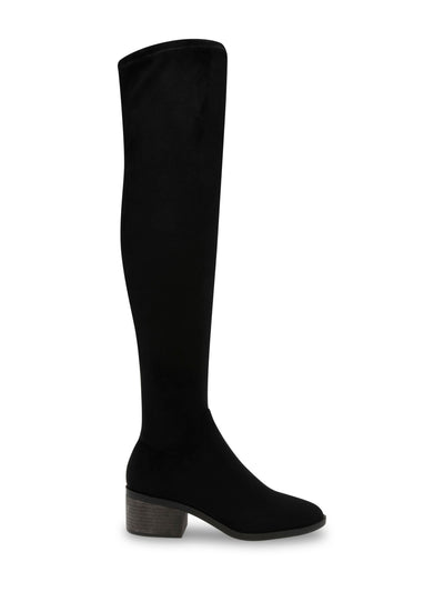 ANNE KLEIN Womens Black Padded Ainsley Almond Toe Block Heel Zip-Up Heeled Boots 6 M