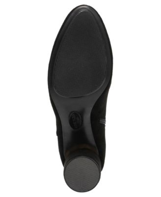 ANNE KLEIN Womens Black Metallic Goring Padded Crosby Pointed Toe Block Heel Zip-Up Heeled Boots