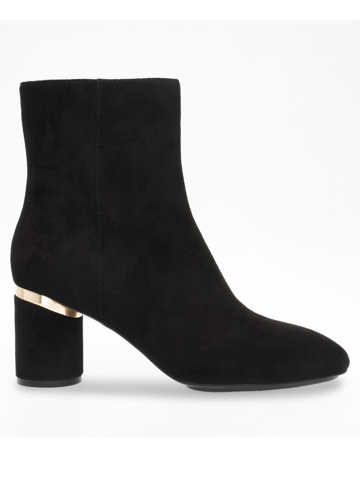 ANNE KLEIN Womens Black Metallic Goring Padded Crosby Pointed Toe Block Heel Zip-Up Heeled Boots 11