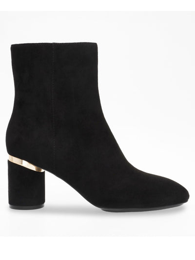 ANNE KLEIN Womens Black Metallic Goring Padded Crosby Pointed Toe Block Heel Zip-Up Heeled Boots 11
