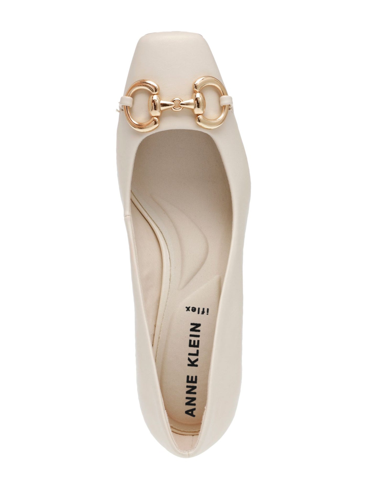 ANNE KLEIN Womens Ivory Chain Hardware Padded Landon Square Toe Block Heel Slip On Dress Pumps Shoes 10