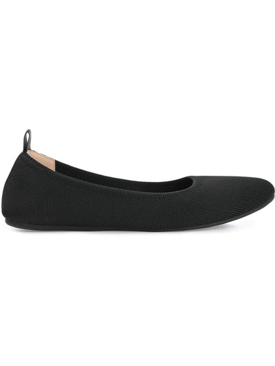 JOURNEE COLLECTION Womens Black Knit Back Pull-Tab Breathable Padded Jersie Round Toe Slip On Flats Shoes 9