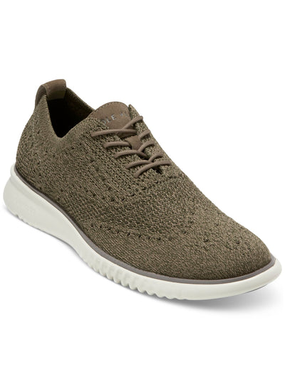 COLE HAAN Mens Green Perforated Cushioned Stitchlite Round Toe Lace-Up Oxford Shoes 11 M