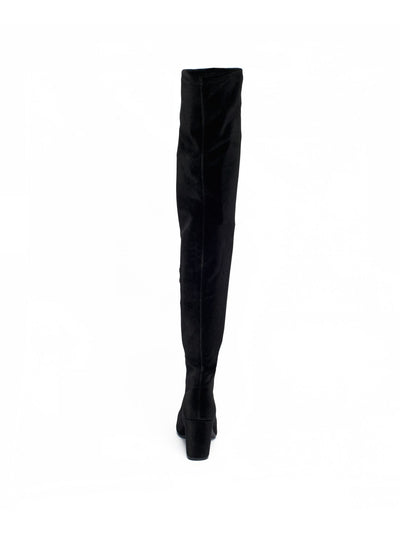 SMASH SHOES Womens Black Extra Wide Calf Padded Malia Pointy Toe Block Heel Zip-Up Heeled Boots 11